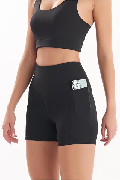 josejuan Γυναικείο σορτς ποδηλασίας με ψηλή μέση - κοντό αθλητικό κολάν με διπλές τσέπες 7109