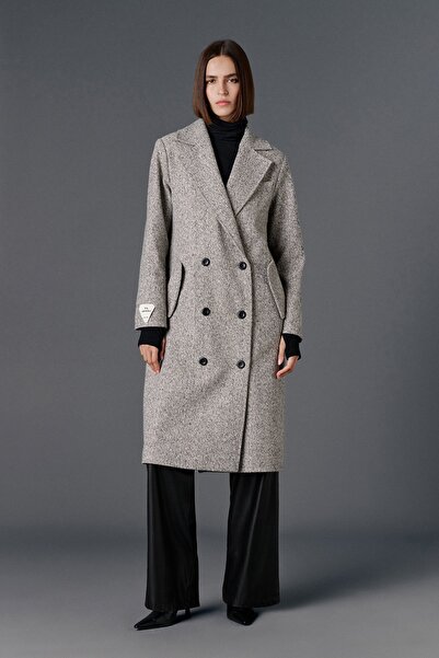 VATKALI Herringbone Double-Breasted Maxi Cashmere Coat