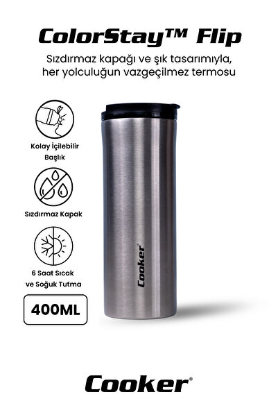 Cooker 400 ml 304 Stainless Steel Thermos – Double Layer, Leakproof, 6 Hours Hot & 12 Hours Cold