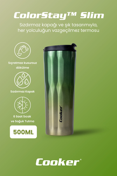 Cooker 0.50 Lt Colorstay ™   Slim Stainless Steel Thermos Camping Office Picnic Thermos