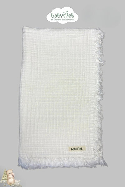 Babymet بطانية أطفال من القطن 100% مكونة من 4 طبقات من الموسلين مقاس 100×120 ...