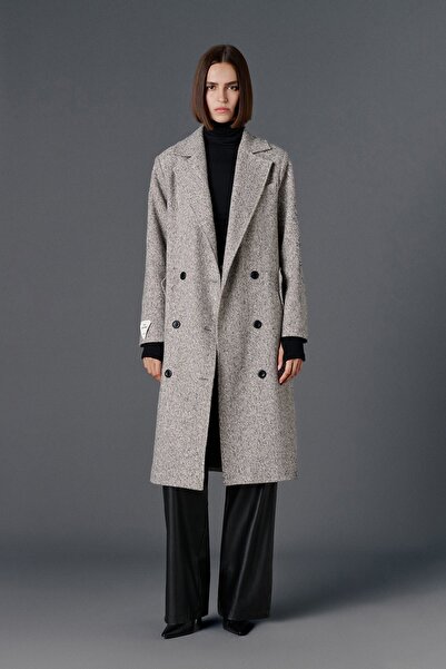 VATKALI Herringbone Double-Breasted Maxi Cashmere Coat