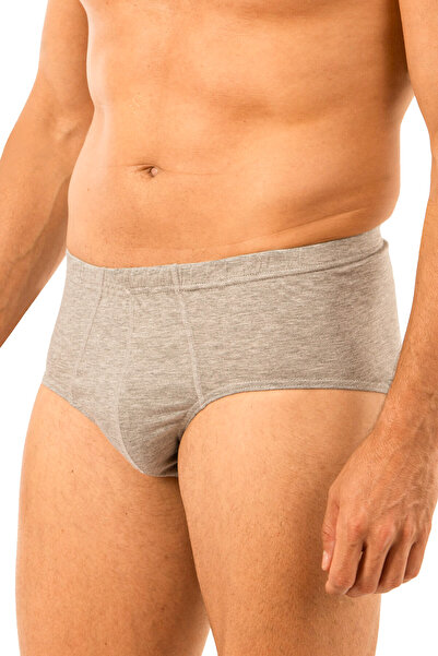 Kompedan Erkek Pamuklu Süprem Slip Külot 3'lü Paket – Rahat & Dayanıklı | Gri Melanj K0037