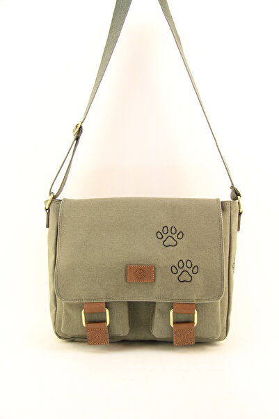 QUB CLUB حقيبة كمبيوتر محمول قماشية مقاومة للماء بلون كاكي - وثيقة مدرسية للأعمال