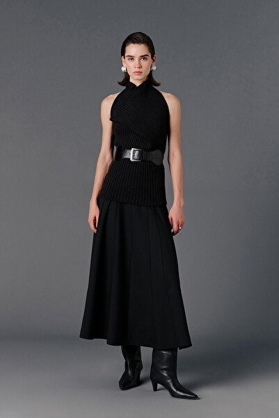 VATKALI Flared Maxi Skirt Black