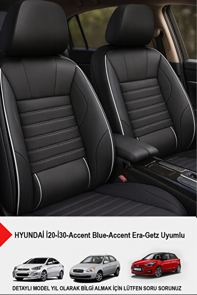 GM-DESIGN Stone Leather Car Seat Cover - Lumbar Support (Hyundai̇ İ20-İ30 Acc...