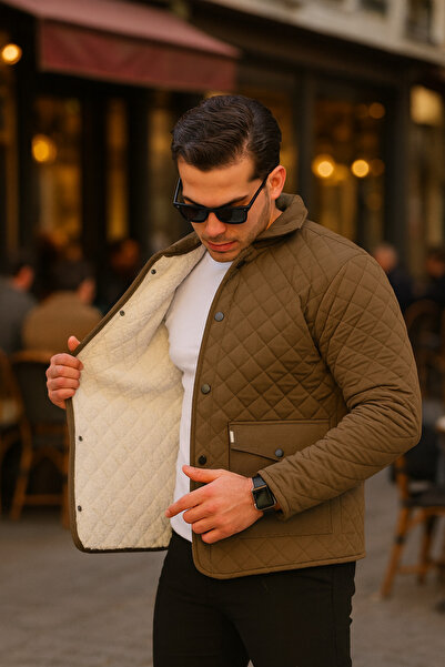 Pobudo Kapitone Vizon Renk İçi Kürklü Erkek Mont