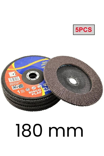 Depolife 180mm flap disk zımpara Seti taşlama makinesi için büyük form metal ahşap zımparalama diski 5 adet