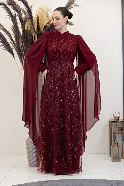 Genel Markalar Kolları Pelerinli Ezgi Abiye