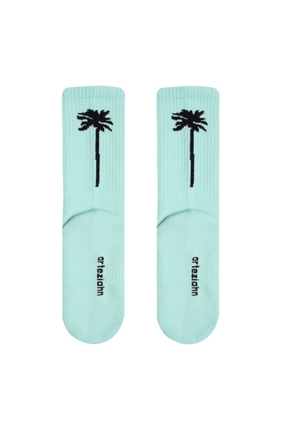 Arteziahn Napalm Light Blue Mavi Palmiye Basklı Unisex Spor & Lifestyle Havlu Taban Çorap