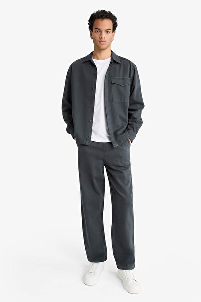 DeFacto Baggy Fit Wide Leg Gabardine Trousers F6129Ax25Au