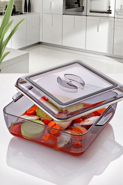 CENOA Square Seal Plastic Storage Container 25 X 25 X 9.50 cm 2 L