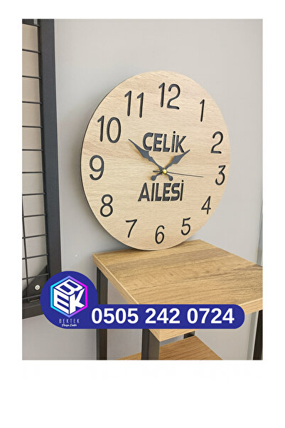 BekTek SEVGİLİLER GÜNÜ Hediyesi ÖZEL Kişiye Özel Ahşap Sessiz Duvar Saati