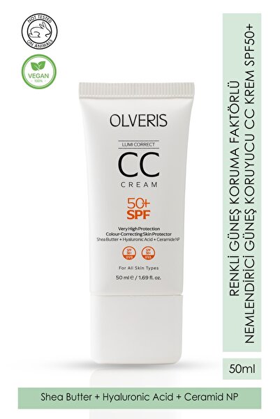 OLVERIS Renkli Yüksek Koruma Faktörlü Nemlendirici Güneş Koruyucu CC Krem SPF...