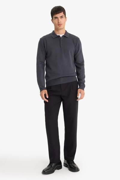 DeFacto Standard Fit Polo Neck Knitwear Sweater F1523Ax25Au