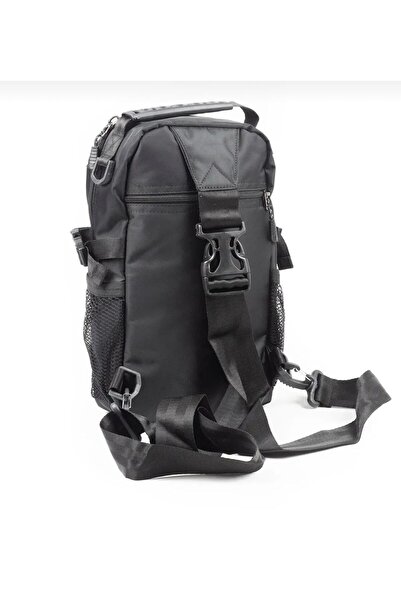 fao polo Black Color Multifunctional USB Outlet Mini Backpack and Crossback Bag with Water Bottle Compartment