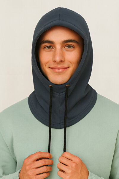 Homy Life Kışlık Üç İplik ve İçi Penye Astar Kapüşonlu Boyunluk | Rüzgar Geçirmez Balaklava | Erkek Şapka Bere