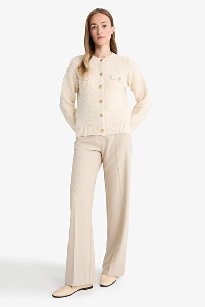 DeFacto Regular Fit Crew Neck Knitwear Cardigan F4080Ax25Wn
