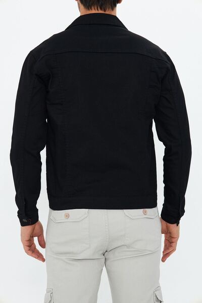 Oyga Jachetă neagră Slim Fit pentru bărbați