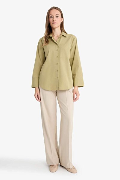 DeFacto Regular Fit Shirt Collar Poplin Long Sleeve Tunic G2392Ax25Au