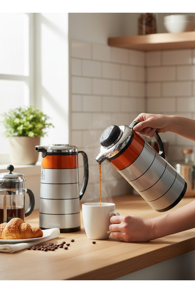 British Chef Vacuum Insulated Flask Set – Double-Walled Glass, 1L & 1.3L, Long-Lasting Temperature Retention