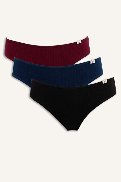 DeFacto Ribana 3-Piece Brief Panties-Fall in Love D6404Ax25Au