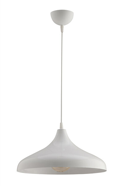 LUMINZO Kaizer Beyaz 36 Cm Modern Avize Sarkıt Rustik Mutfak Kuaför Cafe Lamba Dekoratif Aydınlatma