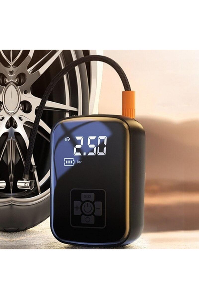 SyaMAG Pompă de aer portabilă, compresor, 150 PSI, pentru anvelope și mingi, 2000 mAh, afișaj digital