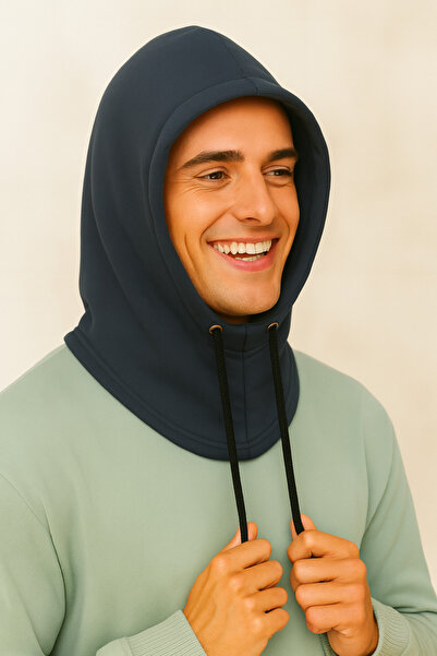 Homy Life Kışlık Üç İplik ve İçi Penye Astar Kapüşonlu Boyunluk | Rüzgar Geçirmez Balaklava | Erkek Şapka Bere