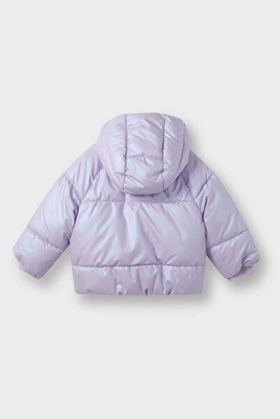 DeFacto Kız Bebek Kapüşonlu Fermuarlı Çıtçıtlı Şişme Mont E7985A525AU