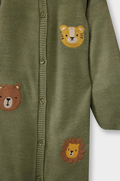 DeFacto Baby Boy Newborn Animal Patterned Knitwear Jumpsuit F3233A525Wn