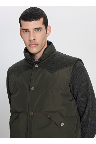 Lee Haki Erkek Yelek LD507064192 Haki Puffer Yelek