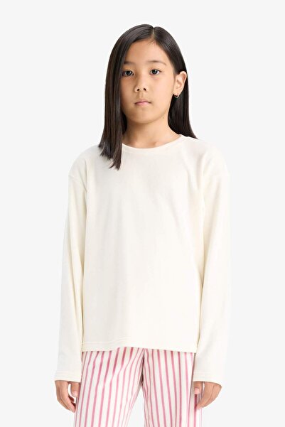 DeFacto Kız Çocuk Pijama Takımı Polar Uzun Kollu Üst Uzun Alt D1068A824WN