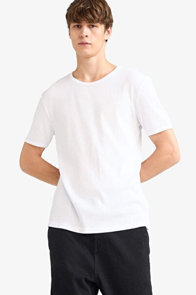 DeFacto Slim Fit Slim Fit Crew Neck Ribbed Short Sleeve T-Shirt F9535Ax25Hs