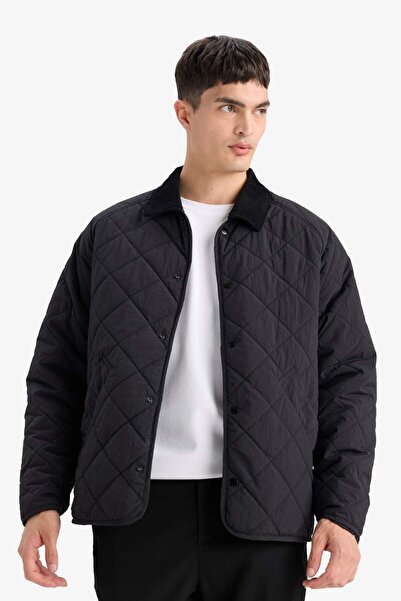DeFacto Regular Fit Gömlek Yaka Çıtçıtlı Kapitoneli İç Cepli Mont F0956AX25AU