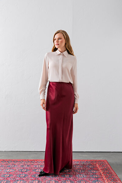 VUNTAL Fusta lungă din satin