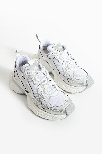 Seniorah Space White-Silver Women's Sports Shoes - Skin-Mesh Model