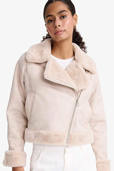 DeFacto Regular Fit Faux Fur Lined Coat E8542Ax25Wn