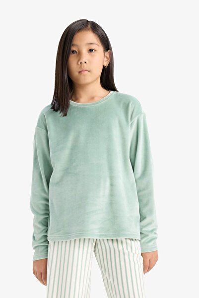 DeFacto Kız Çocuk Pijama Takımı Polar Uzun Kollu Üst Uzun Alt D1068A824WN