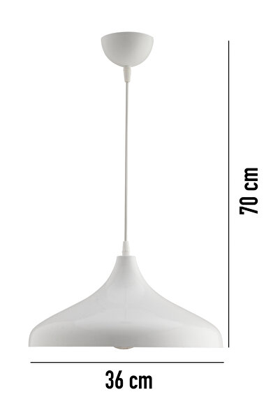 LUMINZO Kaizer Beyaz 36 Cm Modern Avize Sarkıt Rustik Mutfak Kuaför Cafe Lamba Dekoratif Aydınlatma