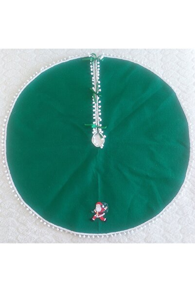 Genel Markalar Yeşil Çam Ağacı Ayak Halısı Kenar Ponponlu Keçe, şık ve doğa t...