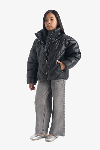 DeFacto Girl's Stand Collar Zippered Puffer Coat F0054A825Au