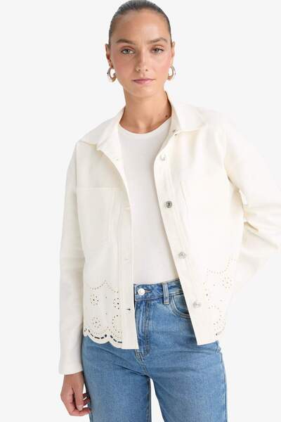 DeFacto Regular Fit Shirt Collar Gabardine Brode Jacket F9466Ax25Sm