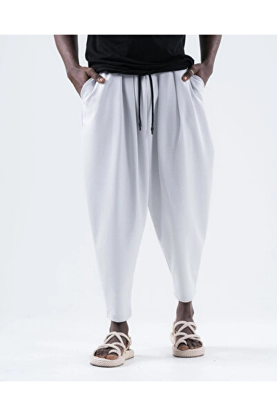 hazelin Чоловічі білі штани з шнурком на талії, прямий крій, з кишенями, спортивний костюм HZL24S-MXC8948-26