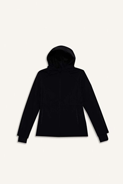 DeFacto DefactoFit Softshell Mont Su İtici Rüzgar Geçirmez Dar Kesim Kapüşonlu Fermuarlı Cepli Polar Astarlı