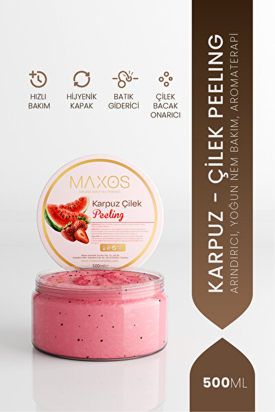 Maxos Karpuz ve Çilek Peeling 500ml Canlandırıcı, Derin Arındıcı, Batık Giderici