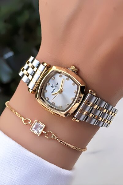 Daniel Klein Small Case Women's Watch with Steel Cord Bracelet Gift