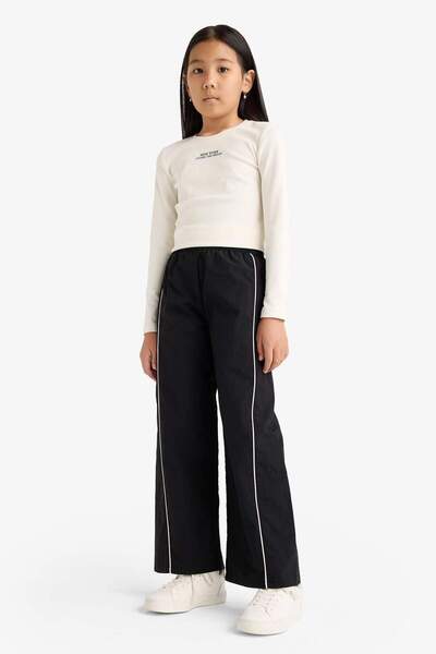 DeFacto Kız Çocuk Wide Leg Esnek Bantlı Paça Paraşüt Pantolon E6186A825AU