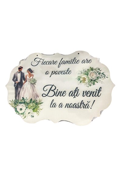 OEM Placuta Bine ati venit la povestea noastra, MARE, VERDE, 60x40cm, MDF