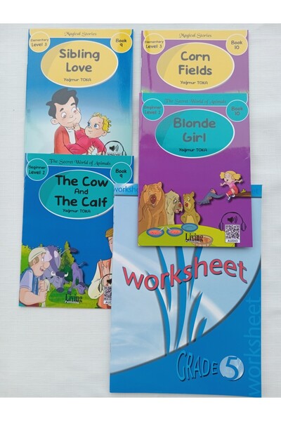 Language Publishers 5. Class 4 English Storybook and 1 Exercise Book Middle School / Test Book for Exams
